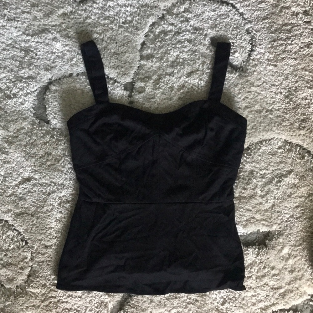 Cabi 2 black crop peplum tank